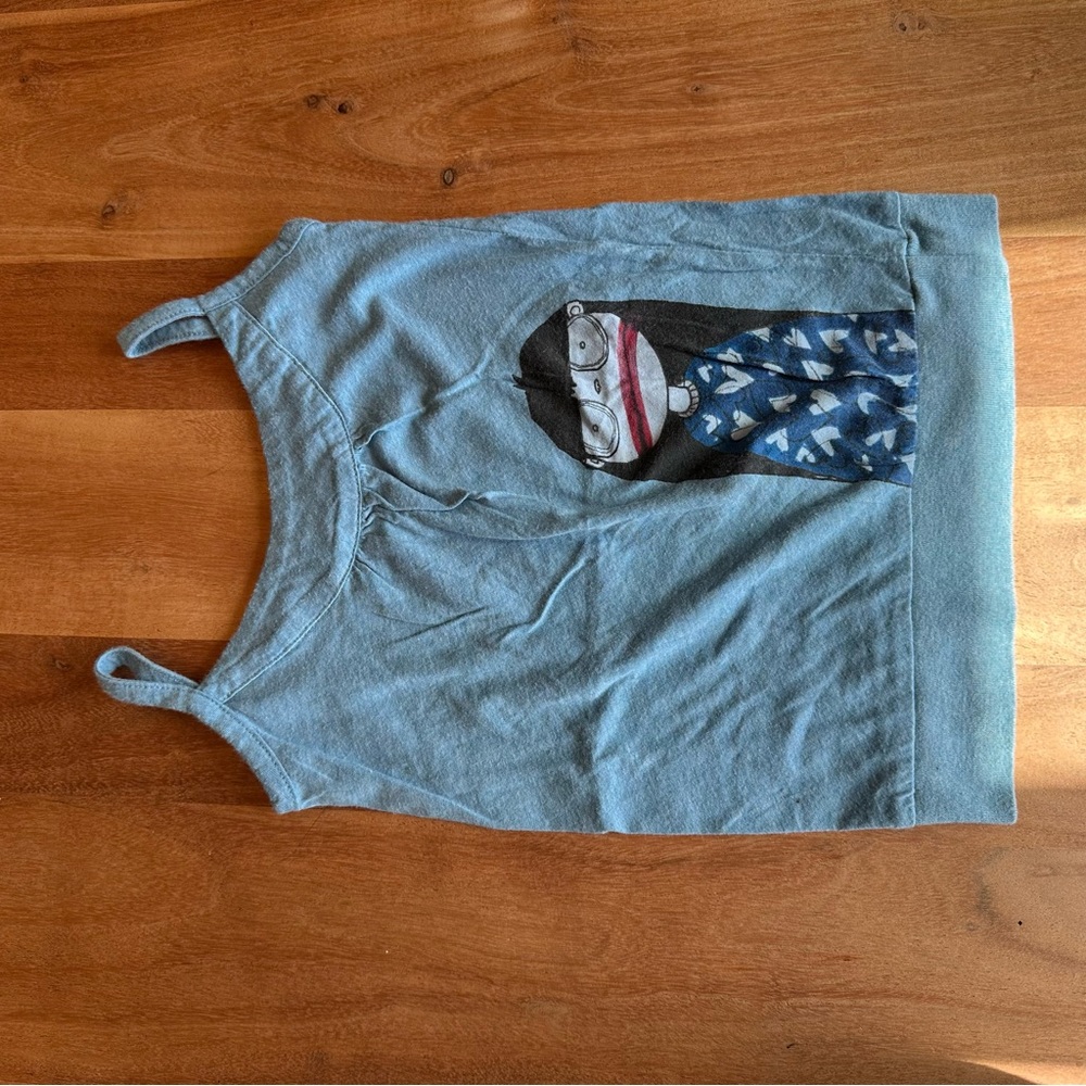 Little Marc Jacobs Light Blue Tank Top with Graphic Girl
